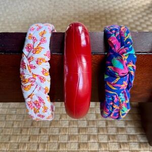 J.Crew Girls’ Trio of Knotted Floral Fabric and Embossed Leather Headbands